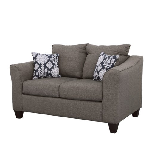 Salizar Upholstered Flared Arm Loveseat Charcoal Grey - Image 4