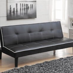 Katrina Upholstered Tufted Convertible Sofa Bed Black