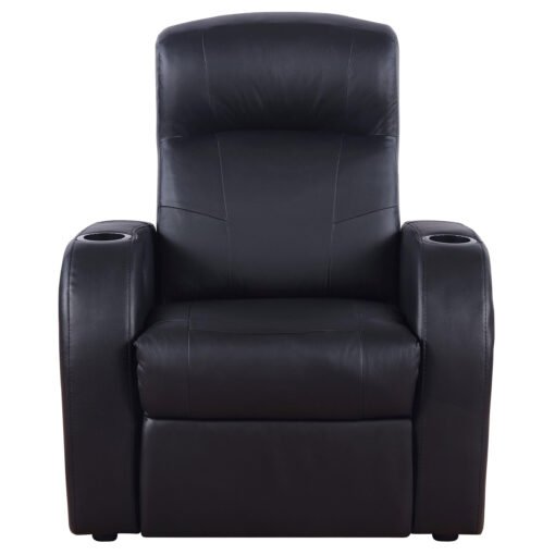 Cyrus Upholstered Track Arm Recliner Black - Image 4