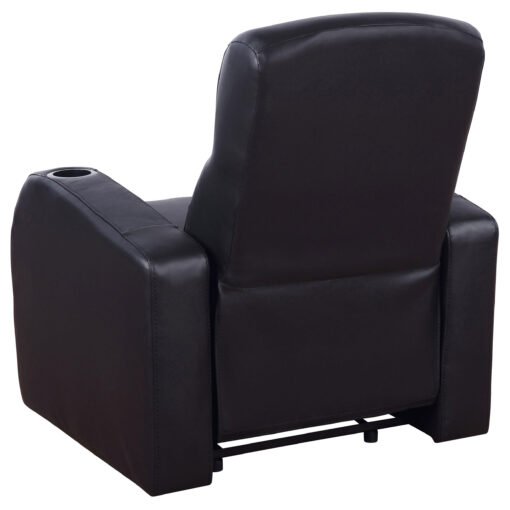 Cyrus Upholstered Track Arm Recliner Black - Image 5