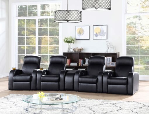Cyrus Upholstered Track Arm Recliner Black - Image 13