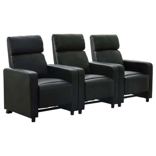 Toohey Upholstered Tufted Recliner Living Room Set Black - Image 2