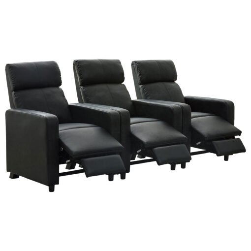 Toohey Upholstered Tufted Recliner Living Room Set Black - Image 3