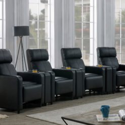 Toohey Upholstered Tufted Recliner Living Room Set Black