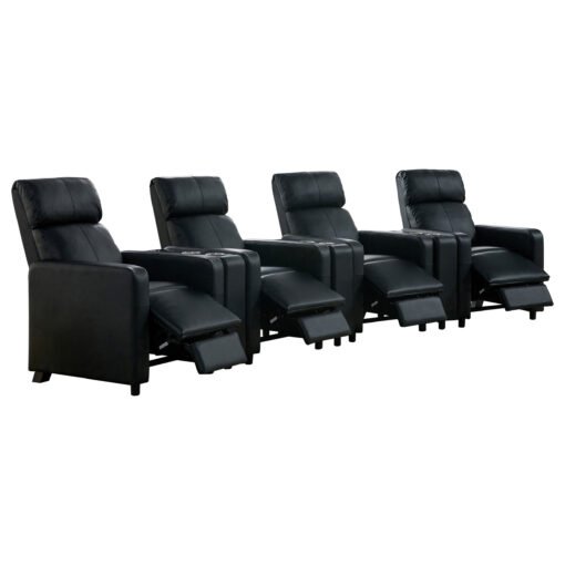 Toohey Upholstered Tufted Recliner Living Room Set Black - Image 2
