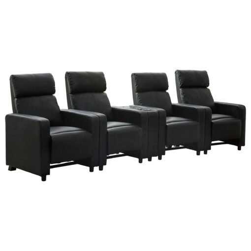 Toohey Upholstered Tufted Recliner Living Room Set Black - Image 2