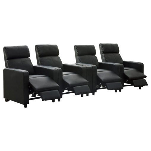 Toohey Upholstered Tufted Recliner Living Room Set Black - Image 3