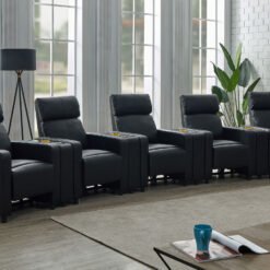 Toohey Upholstered Tufted Recliner Living Room Set Black