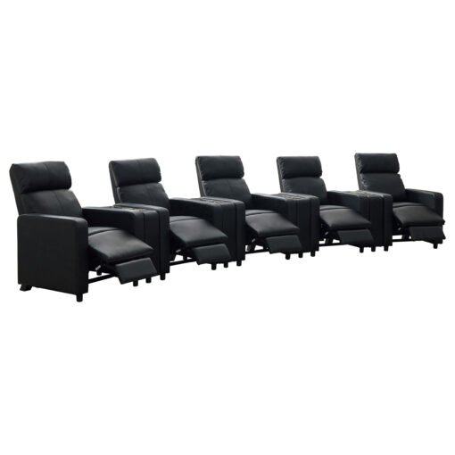 Toohey Upholstered Tufted Recliner Living Room Set Black - Image 3