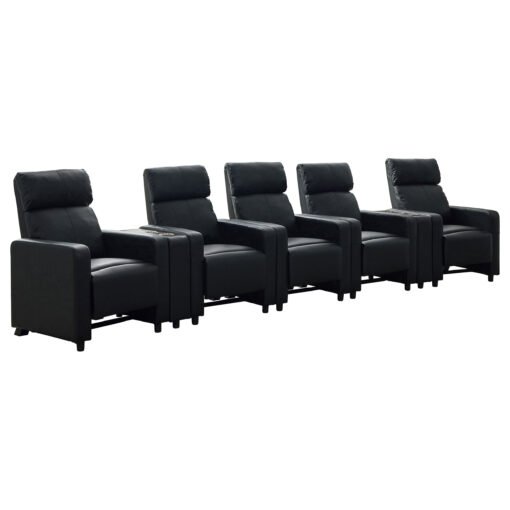 Toohey Upholstered Tufted Recliner Living Room Set Black - Image 2