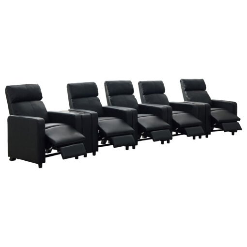 Toohey Upholstered Tufted Recliner Living Room Set Black - Image 3