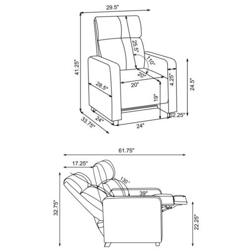 Toohey Upholstered Home Theater Push Back Recliner Black - Image 12