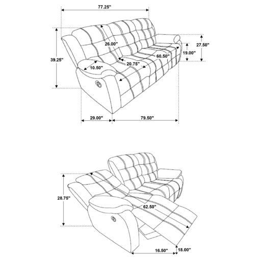 Rodman 3-piece Upholstered Reclining Sofa Set Olive Brown - Image 8