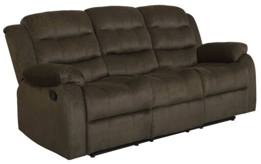 Rodman 3-piece Upholstered Reclining Sofa Set Olive Brown - Image 2