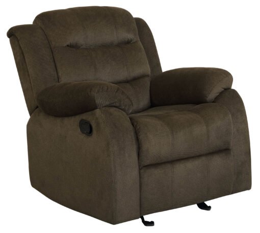 Rodman 3-piece Upholstered Reclining Sofa Set Olive Brown - Image 4