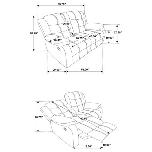 Rodman Upholstered Padded Arm Reclining Loveseat Olive Brown - Image 5