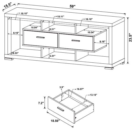 Darien 2-drawer Engineered Wood 59-inch TV Stand White - Image 4