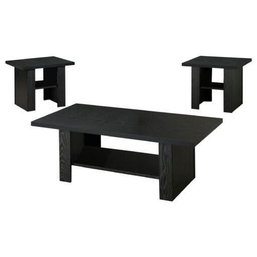Rodez 3-piece Engineered Wood Coffee Table Set Black Oak - Image 2