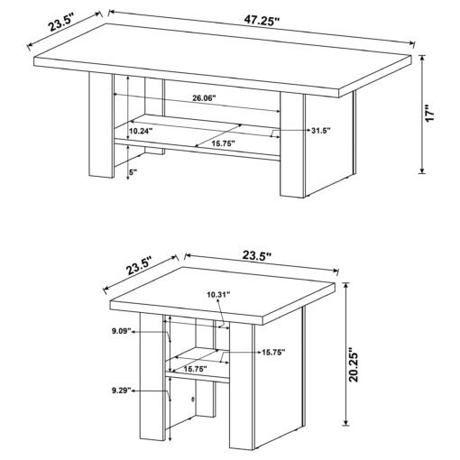 Rodez 3-piece Engineered Wood Coffee Table Set Black Oak - Image 6