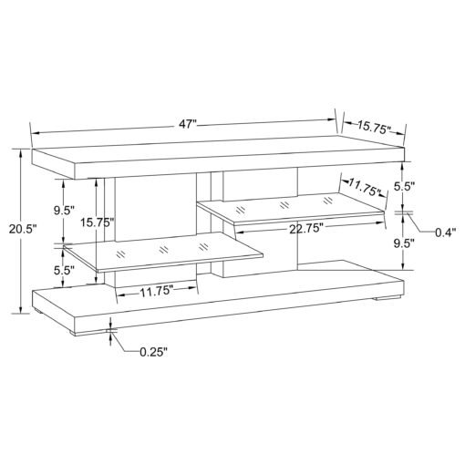 Cogswell 2-shelf Wood 47-inch TV Stand White High Gloss - Image 3