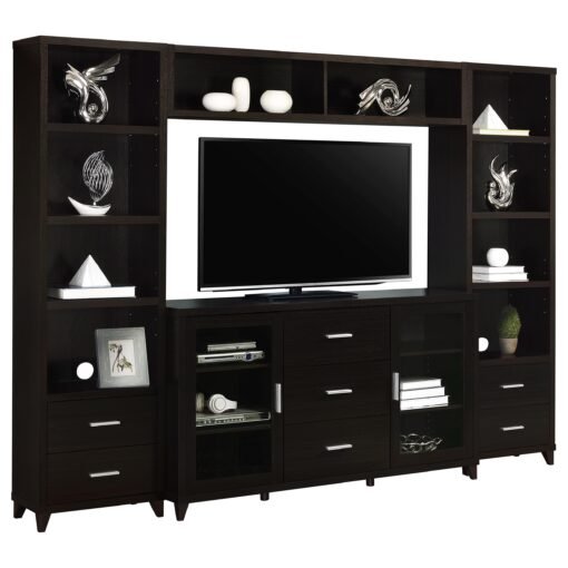 Lewes 4-piece 60-inch TV Entertainment Center Cappuccino - Image 2
