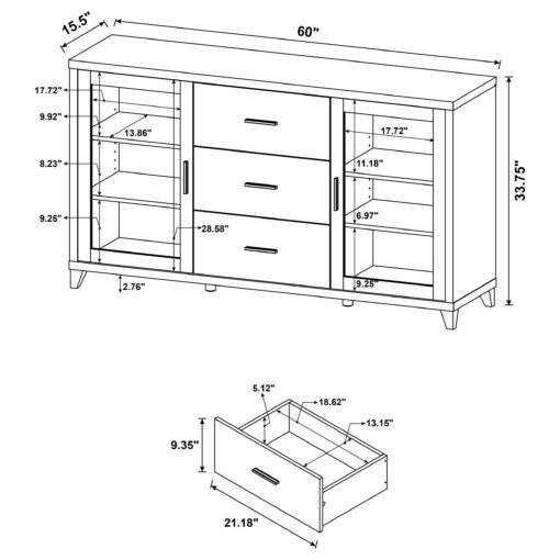 Lewes 2-door Engineered Wood 60-inch TV Stand Cappuccino - Image 10