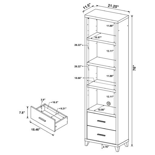 Lewes 4-shelf Engineered Wood Media Tower Cappuccino - Image 9