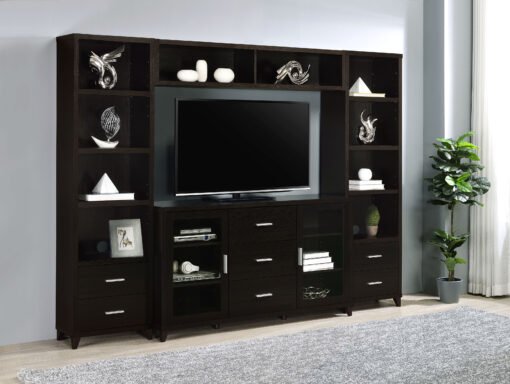 Lewes 4-shelf Engineered Wood Media Tower Cappuccino - Image 10
