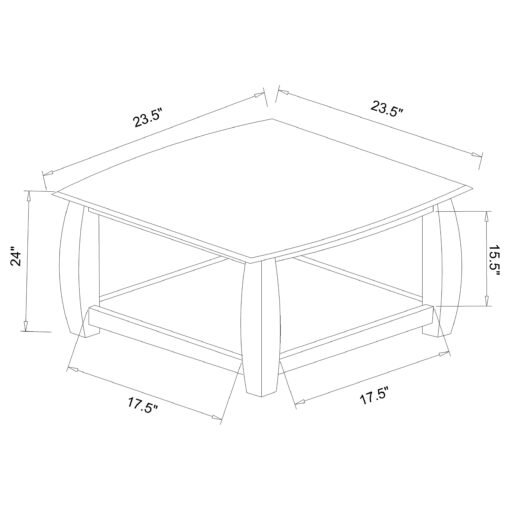 Dixon 1-shelf Square Wood End Table Espresso - Image 8