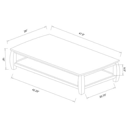 Dixon 1-shelf Rectangular Wood Coffee Table Espresso - Image 8