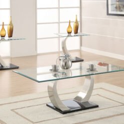 Pruitt 3-piece Coffee and End Table Set Satin Silver