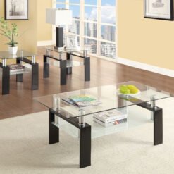 Dyer 3-piece Rectangular Coffee and End Table Set Black