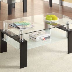 Dyer 1-shelf Rectangular Glass Top Coffee Table Black