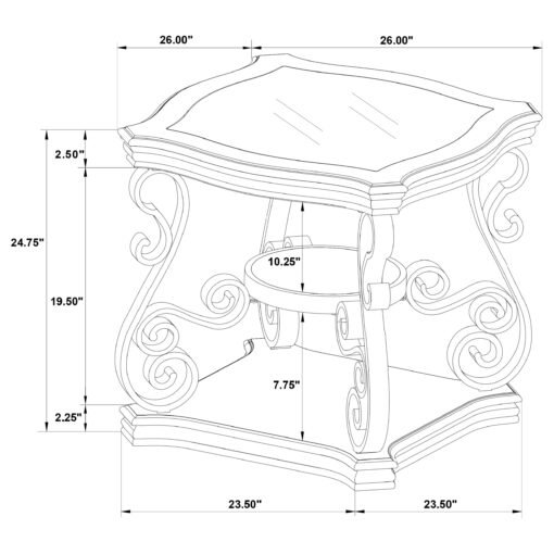 Laney 2-piece Glass Top Coffee and End Table Set Dark Merlot - Image 10
