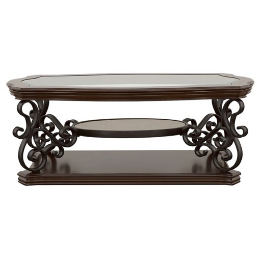 Laney 3-piece Glass Top Coffee and End Table Set Dark Merlot - Image 6
