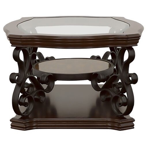 Laney 3-piece Glass Top Coffee and End Table Set Dark Merlot - Image 7