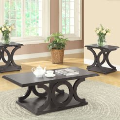 Shelly 3-piece Coffee and End Table Set Cappuccino