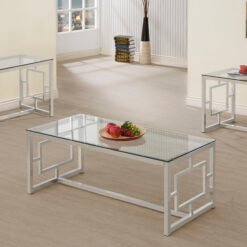 Merced 3-piece Rectangular Coffee and End Table Set Nickel