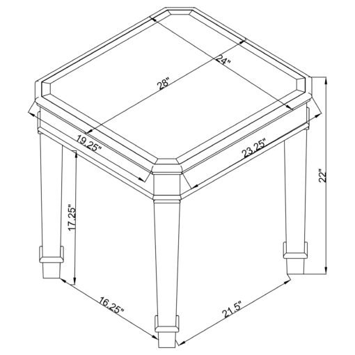 Eisley Square Mirrored Accent Side Table Silver - Image 3