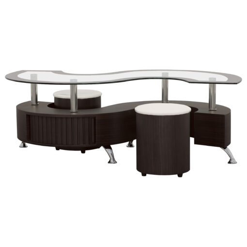 Buckley 3-piece Coffee Table and Stools Set Cappuccino - Image 3
