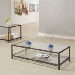 Trini 2-piece Coffee and End Table Set Black Nickel
