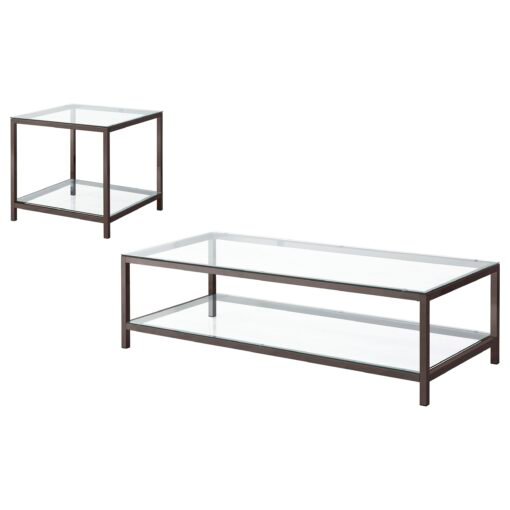 Trini 2-piece Coffee and End Table Set Black Nickel - Image 2