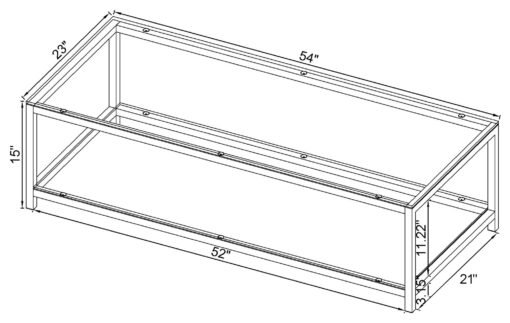 Trini 1-shelf Glass Top Coffee Table Black Nickel - Image 3