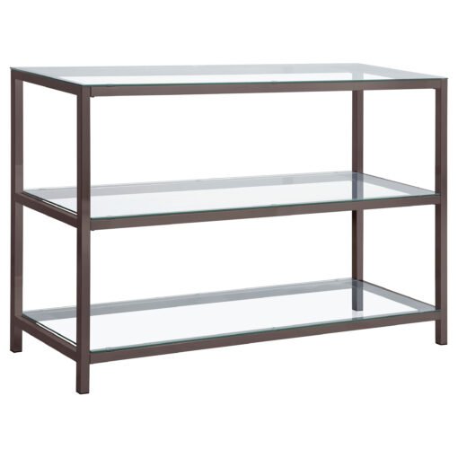 Trini 2-shelf Glass Top Entryway Console Table Black Nickel - Image 2