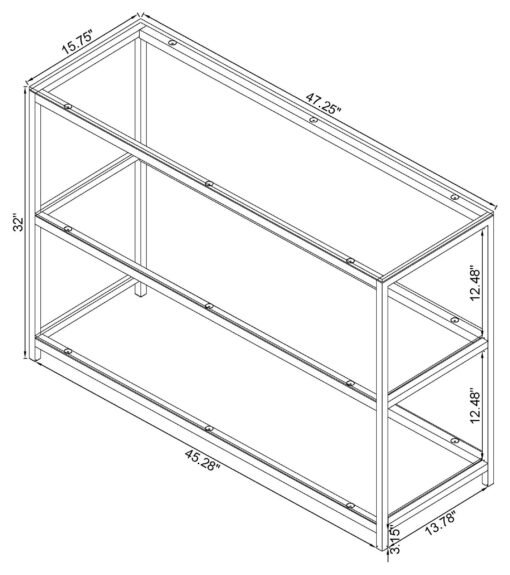 Trini 2-shelf Glass Top Entryway Console Table Black Nickel - Image 3