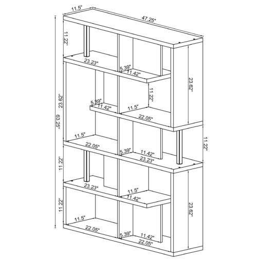 Hoover 63-inch 5-shelf Bookshelf Black - Image 11