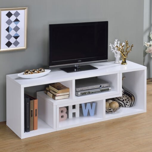 Velma Multipurpose TV Stand and Bookshelf White - Image 3