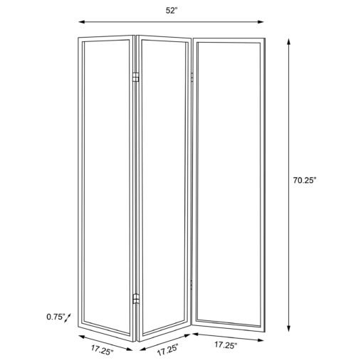 Felice 3-Panel Room Divider Folding Screen French Script - Image 6