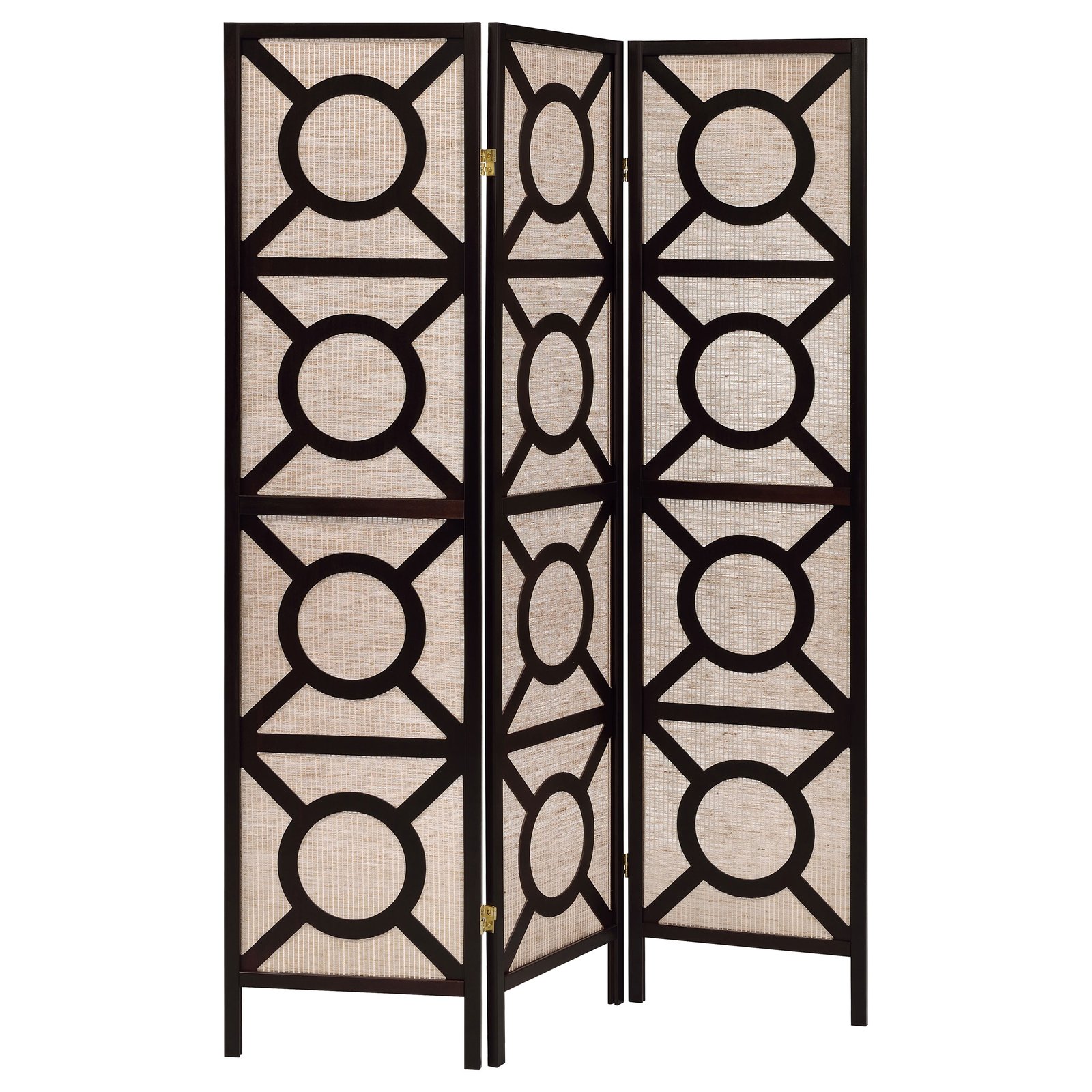 Vulcan 3 Panel Room Divider Folding Shoji Screen Cappuccino - Image 2