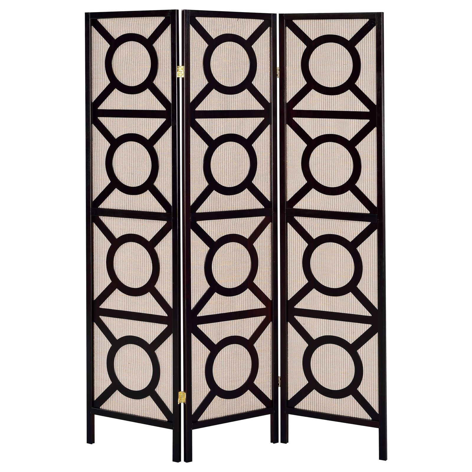 Vulcan 3 Panel Room Divider Folding Shoji Screen Cappuccino - Image 3